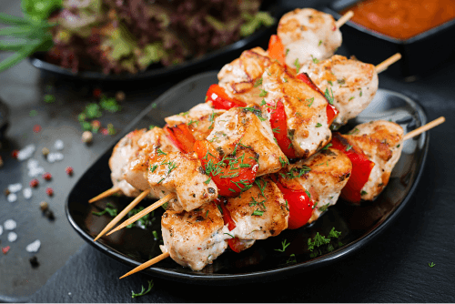 Pizza With Chicken, Of Tomatoes And Basil